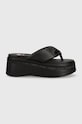 Tommy Jeans slapi TJW WEDGE SANDAL EN0EN02457 negru SS24
