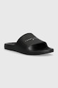 Tommy Jeans papuci TJW PRINTED PU POOL SLIDE EN0EN02693 negru SS24