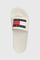 Παντόφλες Tommy Jeans TJW ELEVATED FLATFORM SLIDE μπεζ EN0EN02451