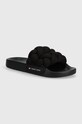 Šľapky Tommy Jeans TJW BRAIDED SLIDE textilný čierna EN0EN02450