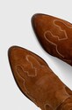 Pepe Jeans cizme de cowboy din piele intoarsa PLS50512 maro PLS50512