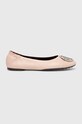 Kožne balerinke Tory Burch Claire Cap-Toe Ballet bež 156309.650