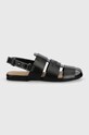 JW Anderson sandale de piele Fisherman Sandal ANW42215A.999 negru SS24