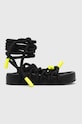 AGL sandały Jane Laces pozostałe czarny D685010PGKE7621013