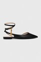 Twinset baleriny odkryta pięta czarny 241TCP190.00006