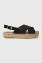 čierna Kožené sandále Alohas Crossed Dámsky
