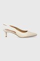 Δερμάτινες γόβες Lauren Ralph Lauren Lolah 802945730001.100 μπεζ SS25