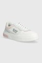 EA7 Emporio Armani sneakers imitatie de piele intoarsa alb XK374.X8X173.T656
