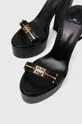 čierna Kožené sandále Elisabetta Franchi