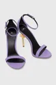 Usnjeni sandali Elisabetta Franchi vijolična