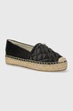 Espadrilky Guess JOLANDA imitácia kože čierna FLGJOD.LEA14.BLACK