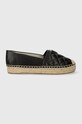 Guess espadrilles JOLANDA FLGJOD.LEA14.BLACK fekete SS24