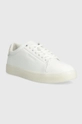 Kožené tenisky Calvin Klein CUPSOLE LACE UP PEARL biela