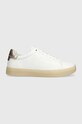 Kožené tenisky Calvin Klein CUPSOLE LACE UP PEARL Planet friendly bílá HW0HW01897