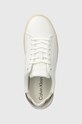Calvin Klein sneakersy skórzane CUPSOLE LACE UP PEARL biały HW0HW01897