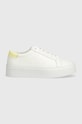 Tenisky Calvin Klein FLATFORM CUP LACE UP EPI MONO HW0HW01911 biela SS24