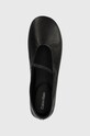 Kožené baleríny Calvin Klein BALLERINA W/STRAP LTH černá HW0HW01920
