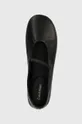 fekete Calvin Klein bőr balerina cipő BALLERINA W/STRAP LTH