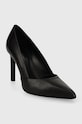Kožené lodičky Calvin Klein HEEL PUMP 90 LEATHER HW0HW01928 čierna SS24
