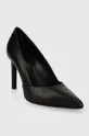 Шкіряні туфлі Calvin Klein HEEL PUMP 90 LEATHER чорний