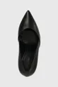 crna Kožne štikle Calvin Klein HEEL PUMP 90 LEATHER