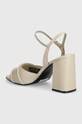 Obuwie Calvin Klein sandały skórzane HEEL SANDAL 85 RELOCK LTH HW0HW01937 beżowy