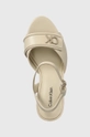 bež Usnjeni sandali Calvin Klein HEEL SANDAL 85 RELOCK LTH