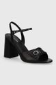 nero Calvin Klein sandali in pelle HEEL SANDAL 85 RELOCK LTH Donna