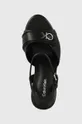 crna Kožne sandale Calvin Klein HEEL SANDAL 85 RELOCK LTH