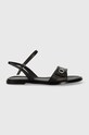 Кожаные сандалии Calvin Klein FLAT SANDAL RELOCK LTH HW0HW01942 чёрный SS24