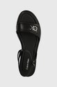 Кожаные сандалии Calvin Klein FLAT SANDAL RELOCK LTH чёрный HW0HW01942