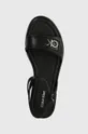 czarny Calvin Klein sandały skórzane FLAT SANDAL RELOCK LTH