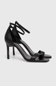 Calvin Klein sandały skórzane HEEL SANDAL 90 LTH HW0HW01944 czarny SS24