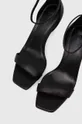 czarny Calvin Klein sandały skórzane HEEL SANDAL 90 LTH