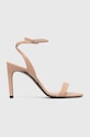 Кожаные сандалии Calvin Klein HEEL SANDAL 90 LTH шпилька бежевый HW0HW01945