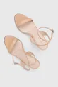 Kožené sandále Calvin Klein HEEL SANDAL 90 LTH béžová