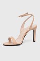 Obuv Kožené sandále Calvin Klein HEEL SANDAL 90 LTH HW0HW01945 béžová