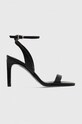 Calvin Klein sandały skórzane HEEL SANDAL 90 LTH pozostałe czarny HW0HW01945