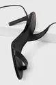 Calvin Klein sandały skórzane HEEL SANDAL 90 LTH czarny
