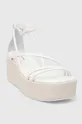 bela Usnjeni sandali Calvin Klein WEDGE SANDAL 30 LTH Ženski