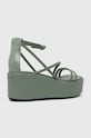 Обувь Кожаные сандалии Calvin Klein WEDGE SANDAL 30 LTH HW0HW01949 зелёный