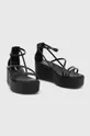 Kožené sandále Calvin Klein WEDGE SANDAL 30 LTH čierna