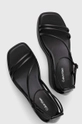 fekete Calvin Klein bőr szandál WEDGE SANDAL 30 LTH