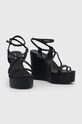 Obuwie Calvin Klein sandały skórzane WEDGE HW0HW01952 czarny