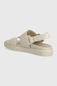 Cipők Calvin Klein bőr szandál FLAT SANDAL CALVIN MTL LTH HW0HW01984 bézs