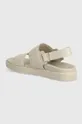 Usnjeni sandali Calvin Klein FLAT SANDAL CALVIN MTL LTH Zunanjost: Naravno usnje Notranjost: Sintetični material Podplat: Sintetični material