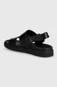 Usnjeni sandali Calvin Klein FLAT SANDAL CALVIN MTL LTH Zunanjost: Naravno usnje Notranjost: Sintetični material Podplat: Sintetični material