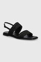 Sandále Calvin Klein FLAT SANDAL HE textilný čierna HW0HW01990