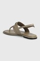 Încălțăminte Calvin Klein sandale de piele FLAT TP SANDAL METAL BAR LTH HW0HW02031 bej