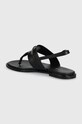 Obuwie Calvin Klein sandały skórzane FLAT TP SANDAL METAL BAR LTH HW0HW02031 czarny